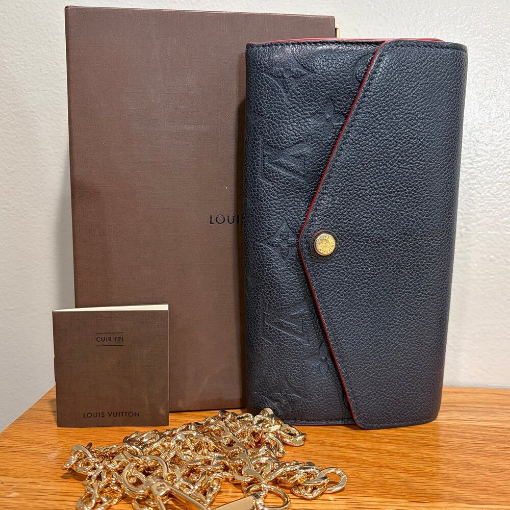 #3209 LOUIS VUITTON Navy Empreinte Wallet